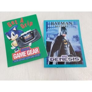 Lot 2‎ Sonic Hedgehog Batman Returns Sega Genesis Game Gear 1992 Fold Out Poster